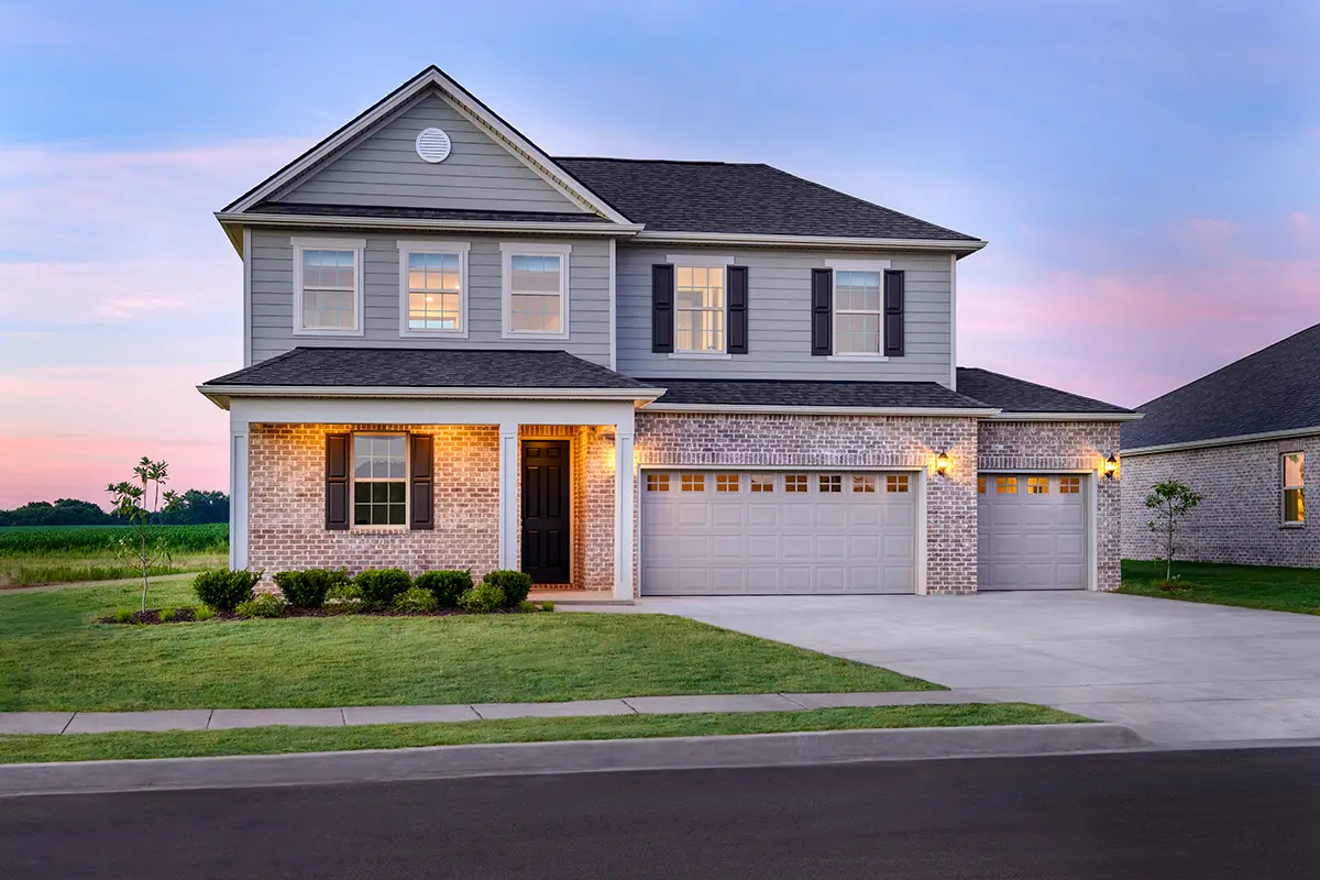 Exterior of the 2-story Elderberry floor plan